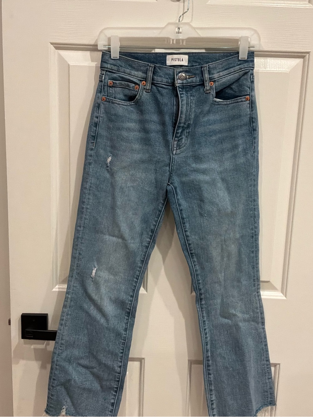 pistola faded light blue straight leg jeans